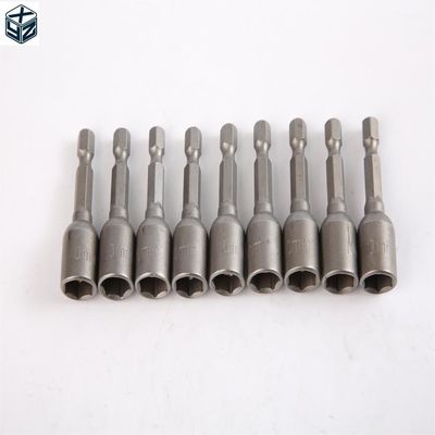 천연 마감 CRV 재료 6.35 헥사곤 10mm * 48mm * 10PC 강한 자기 견과류 드라이버 세트