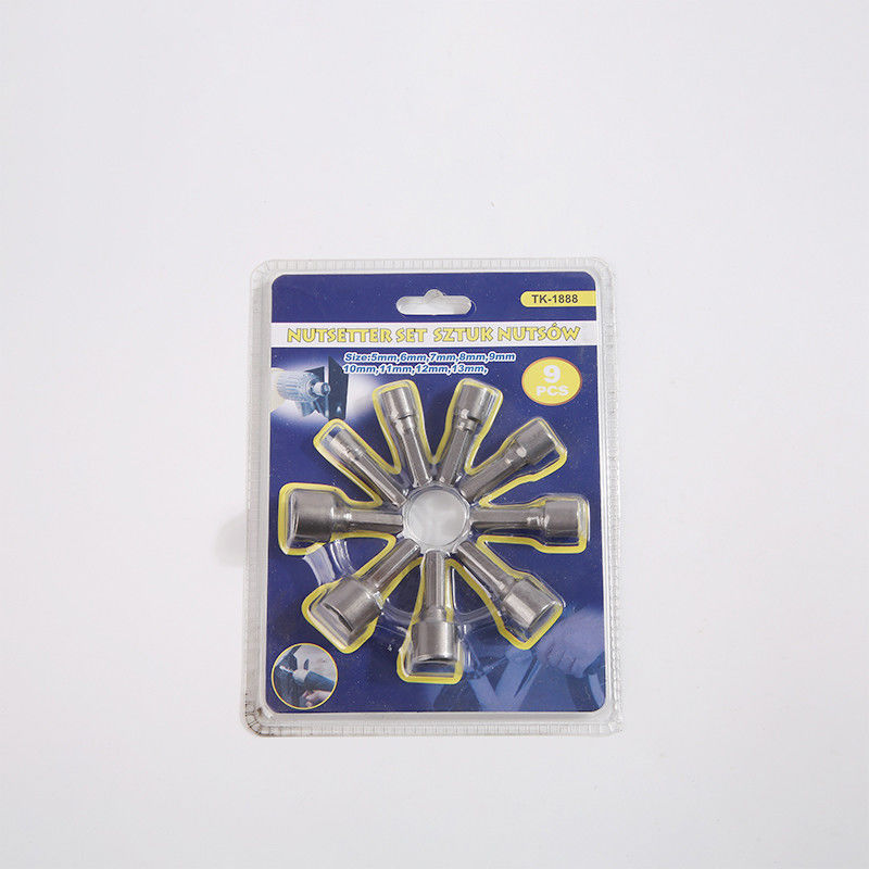 맞춤형 CRV 가열 9 PCS 5mm 크기의 충격 견과류 드라이버 세트 블러스터 패키지 등급이 없습니다