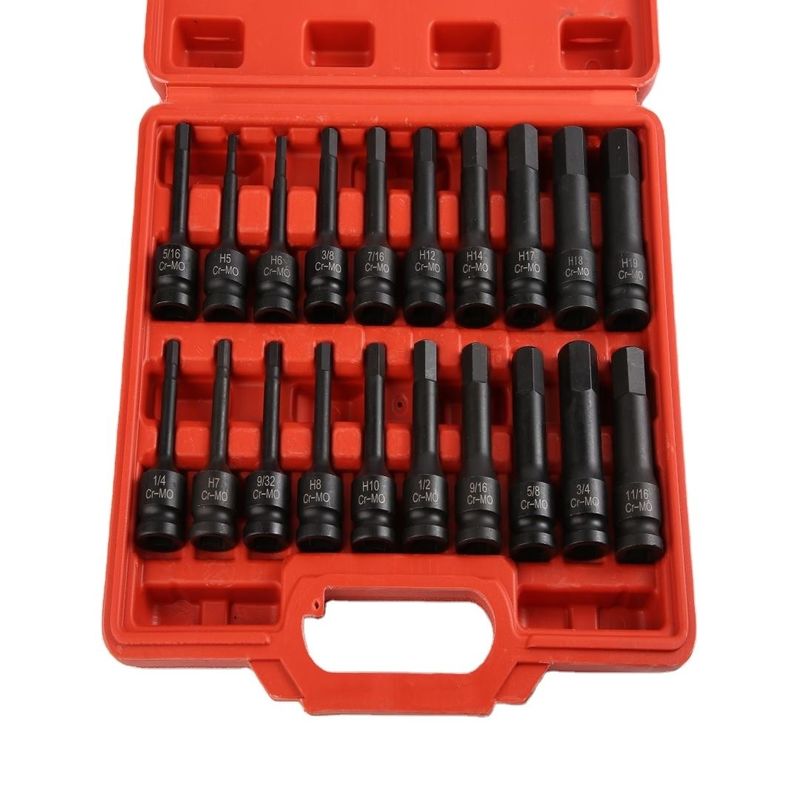 H5 ~ H19 고 내구성 CR-MO 재료로 만든 20pcs 충격 소켓 세트