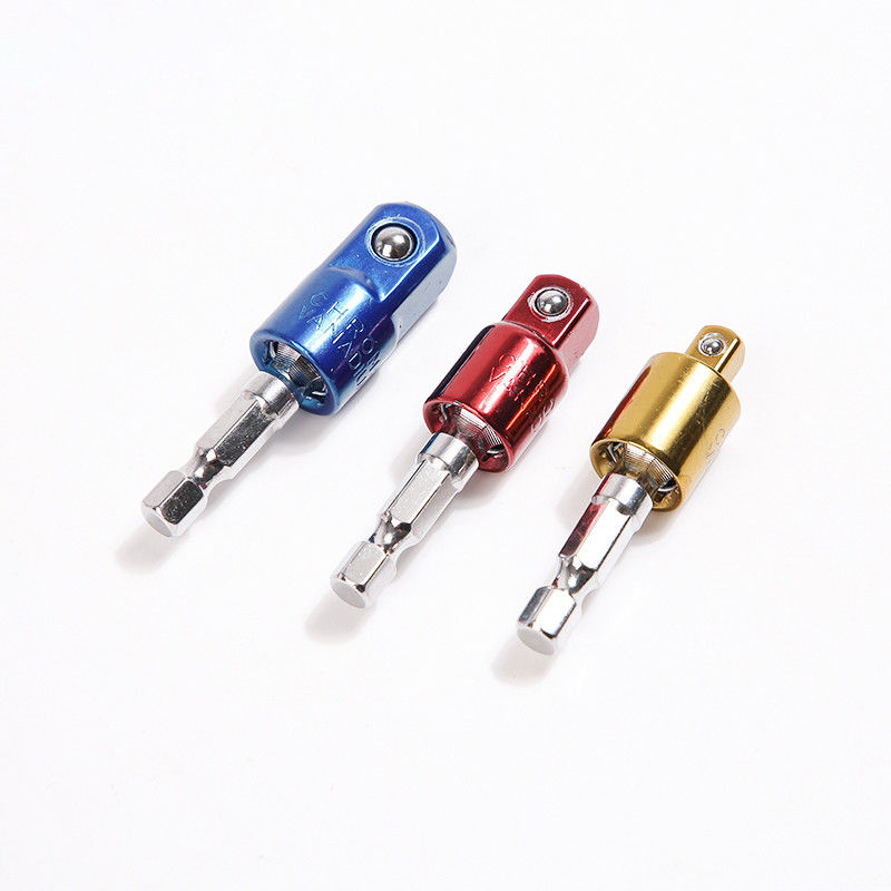 1/4' 54MM 3/8' 56MM 1/2' 59MM 크롬 CRV 바나디오 다채로운 유니버설 소켓 어댑터 세트